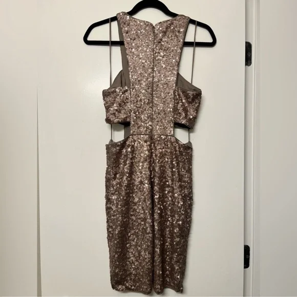 Express Sequin Dress with Cutout Sides - Picture 3 of 10